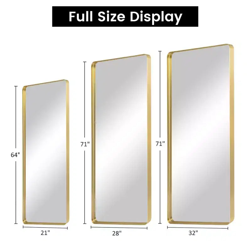 Miroir rectangulaire intégral d'angle pour salon et chambre