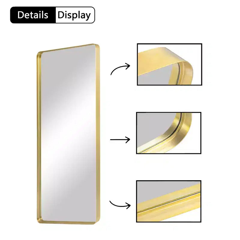 Miroir rectangulaire intégral d'angle pour salon et chambre