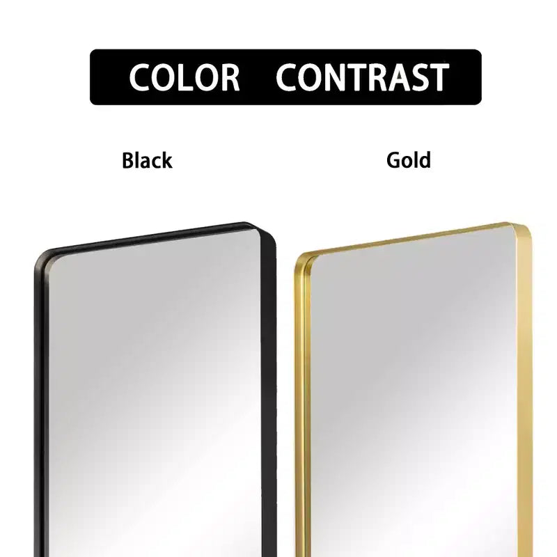 Miroir rectangulaire intégral d'angle pour salon et chambre