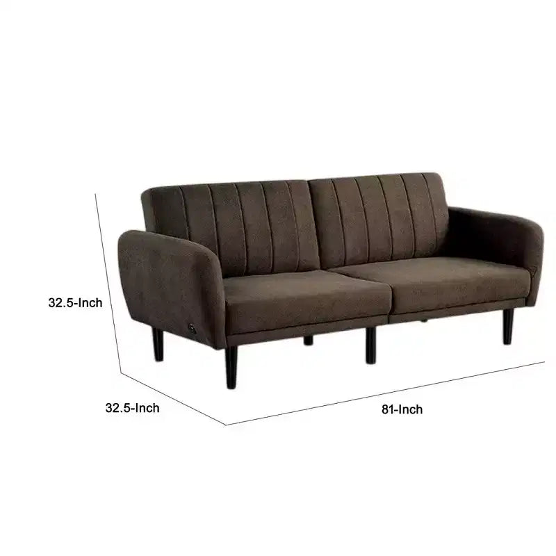 Futon pliable rétro avec dossier capitonné et assise confortable