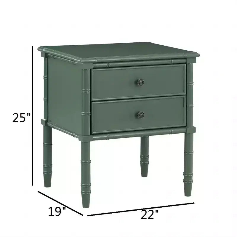 Table de chevet Emmett Mid-Century Modern 22 à 2 tiroirs