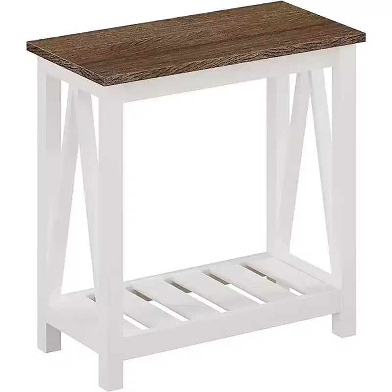 Table d'appoint Claudia Farmhouse avec étagère inférieure