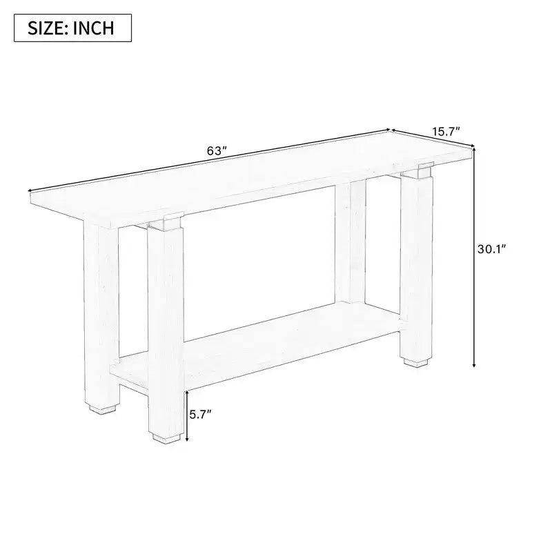 Console étroite grise pour couloir