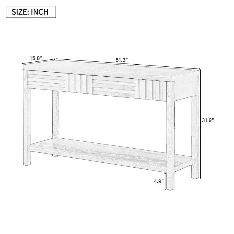 Console moderne de 130 cm avec placage en frêne et motif à rayures, Table d'entrée avec 2 tiroirs, Table de couloir pour Salon, Foyer, Noir
