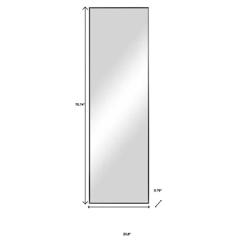 Miroir pleine longueur encadré en métal noir 71 pouces