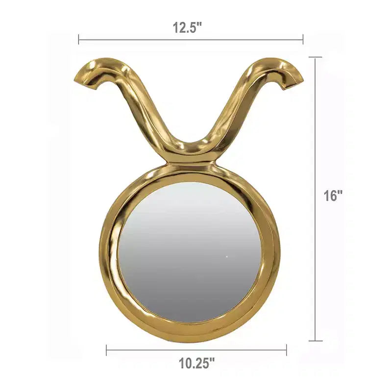 Miroir rond moderne 12,5 x 16 avec cadre en aluminium, décoration murale pour entrée, salon, couloir, doré