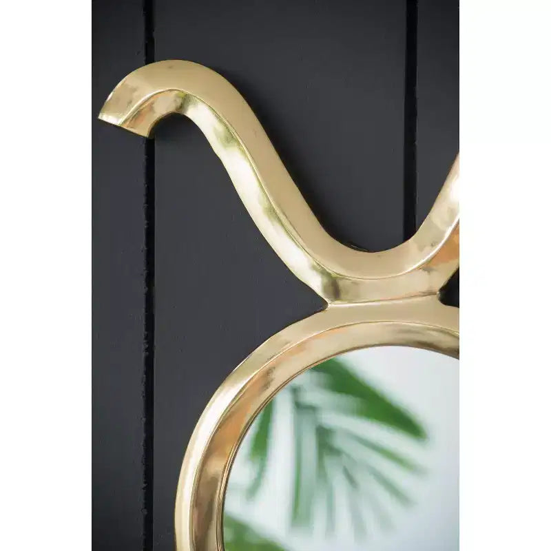 Miroir rond moderne 12,5 x 16 avec cadre en aluminium, décoration murale pour entrée, salon, couloir, doré