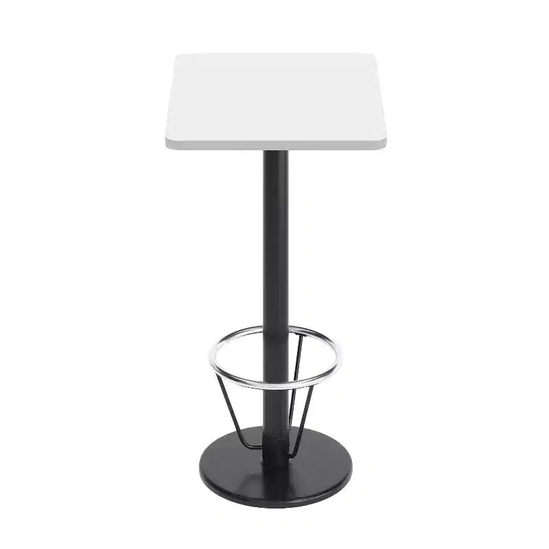 Dessus de table rectangulaire en stratifié 24" x 30" avec base de table hauteur bar ronde 18" et repose-pieds