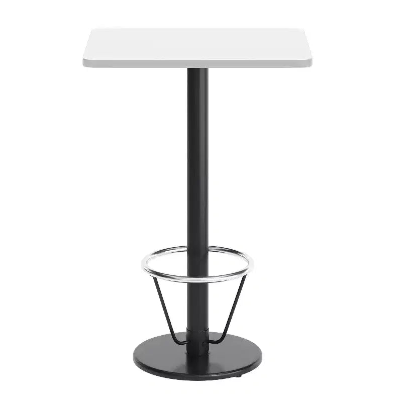 Dessus de table rectangulaire en stratifié 24" x 30" avec base de table hauteur bar ronde 18" et repose-pieds