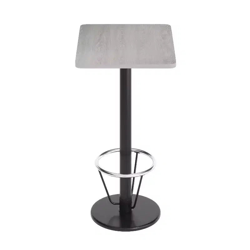 Dessus de table rectangulaire en stratifié 24" x 30" avec base de table hauteur bar ronde 18" et repose-pieds