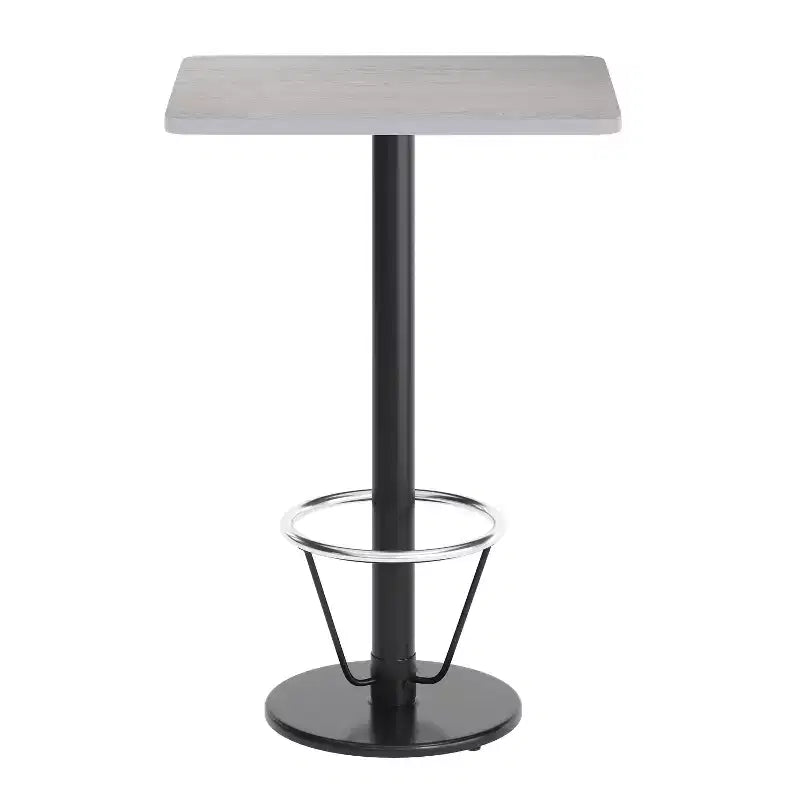 Dessus de table rectangulaire en stratifié 24" x 30" avec base de table hauteur bar ronde 18" et repose-pieds