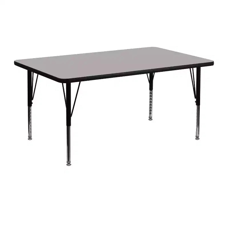 Table d'activités rectangulaire en stratifié HP de 61 cm (24 po) de largeur x 122 cm (48 po) de longueur – Pieds courts réglables en hauteur