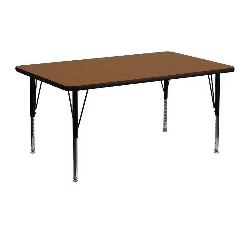Table d'activités rectangulaire en stratifié HP de 61 cm (24 po) de largeur x 122 cm (48 po) de longueur – Pieds courts réglables en hauteur